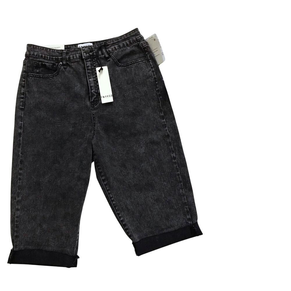 Frayed Jeans NWT High Rise Baggy Shorts Women 28